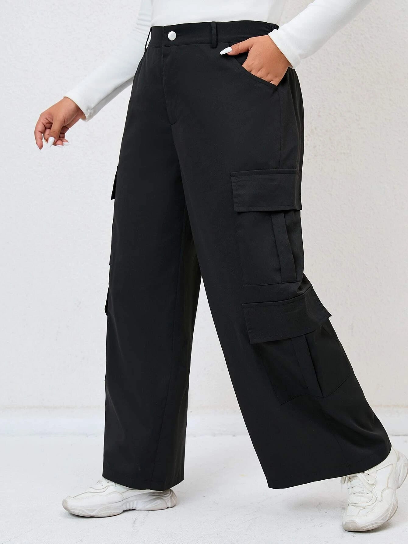 Stylish Pocket Side Cargo Pants – styled outfit view
