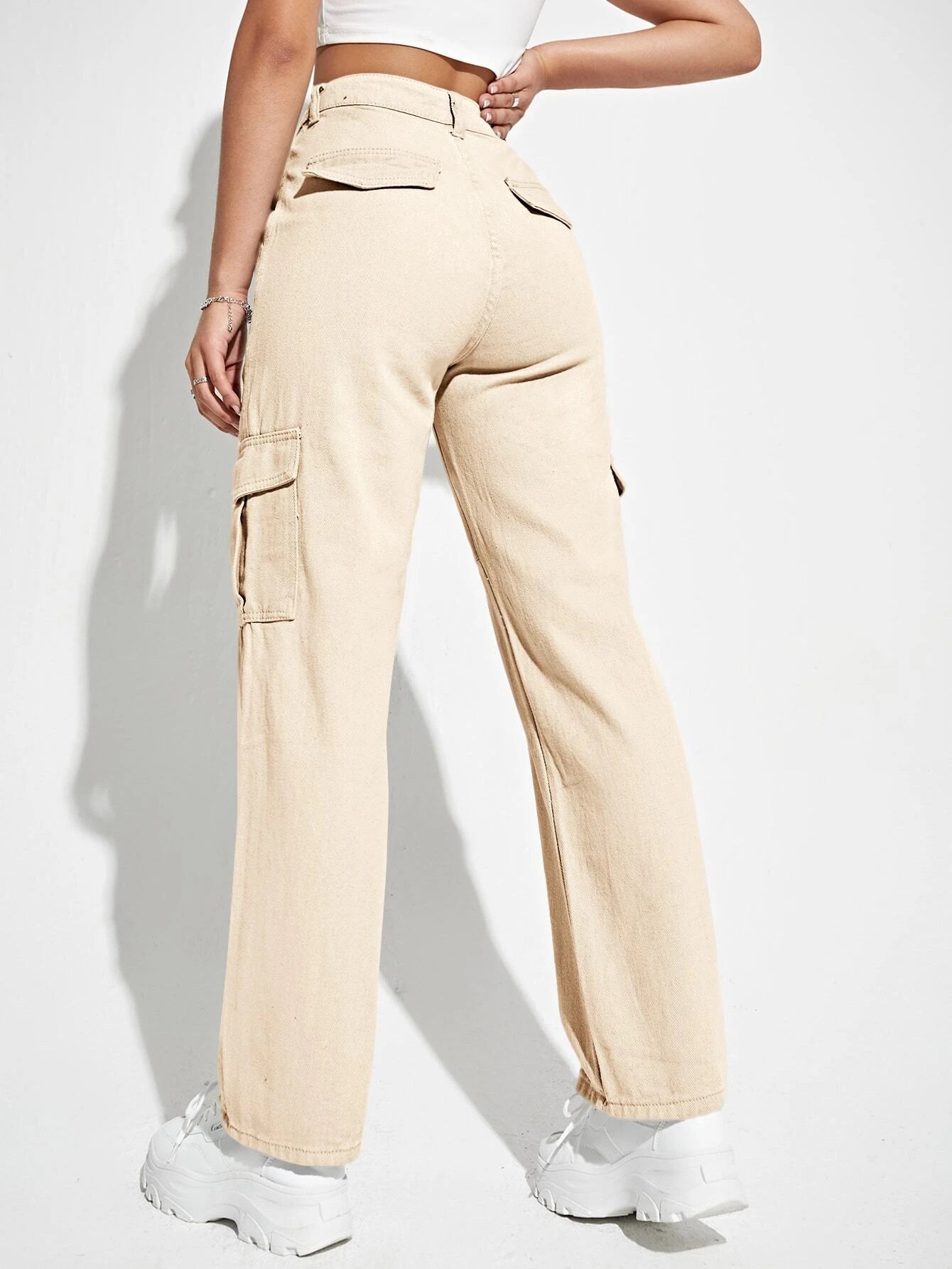 High Waist Cargo Pocket JeansHigh Waist Cargo Pocket Jeans - Image 17