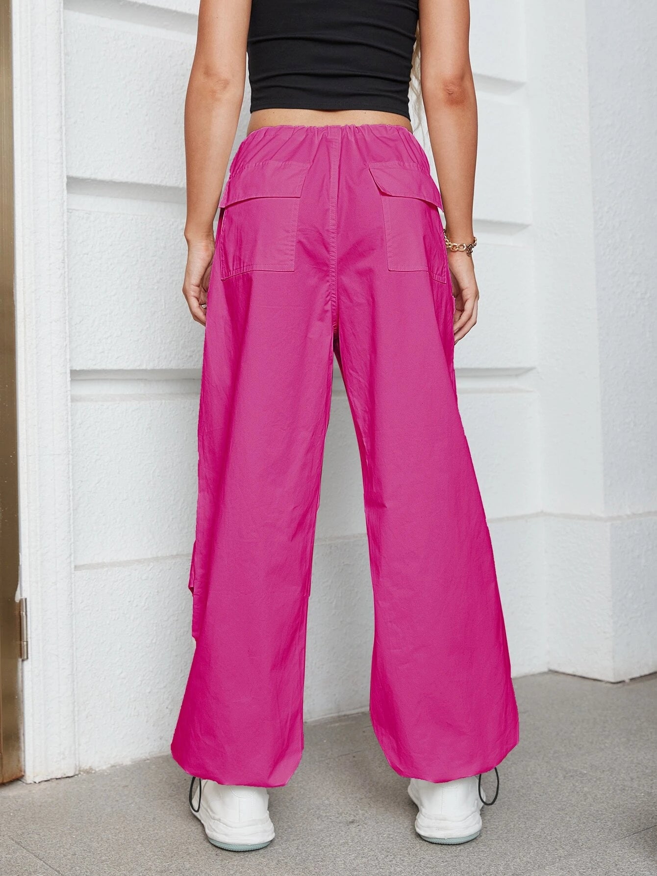 Oversized Drawstring Cargo Parachute Pant – lifestyle view 14