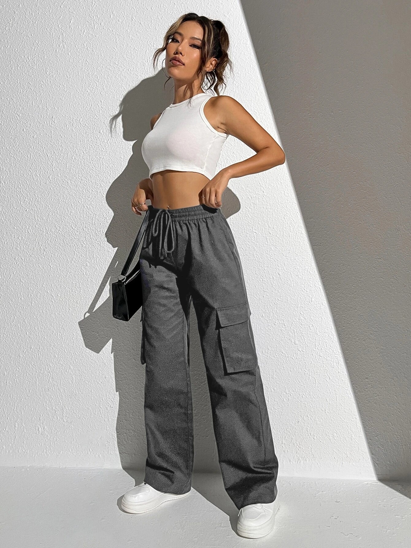 Waist Cargo Pants – model wearing view