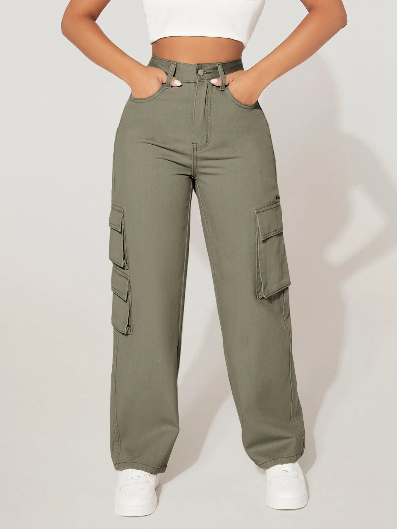 Cargo Zipper Jean – women's cargo pants front view
