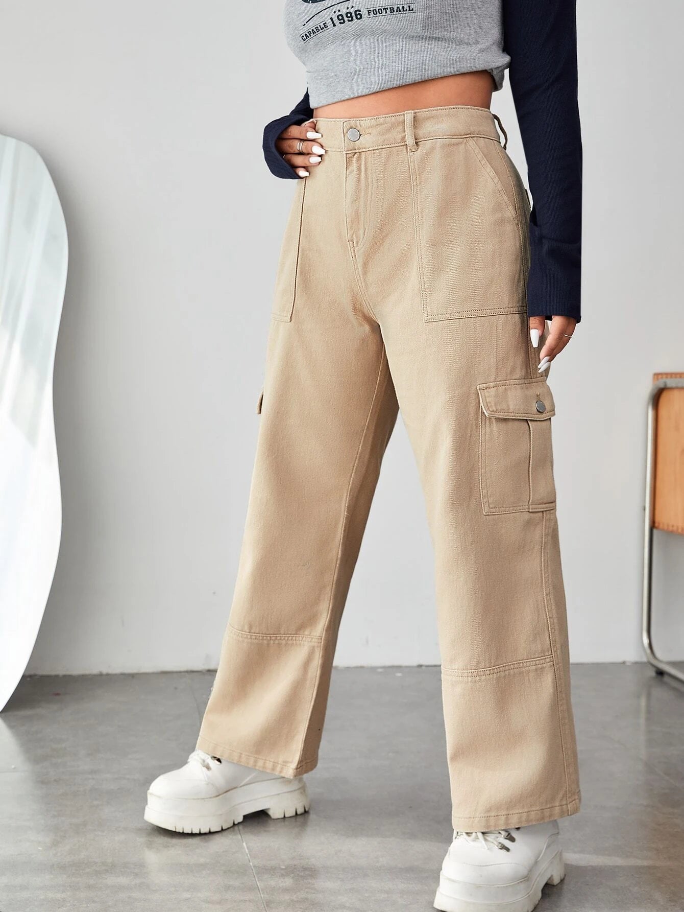 Long Pocket Side Cargo Jeans – lifestyle view 11