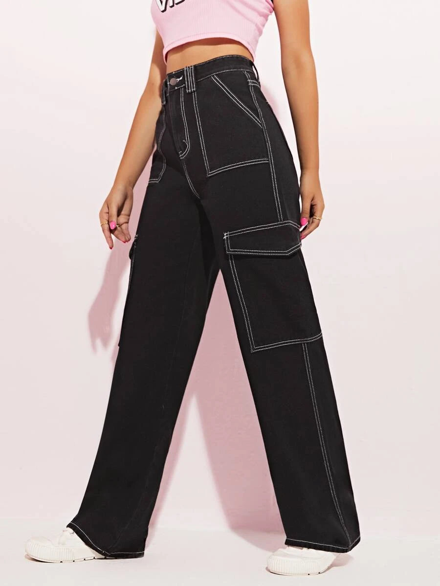 Trendy High Waist Side Pocket Jeans – lifestyle view 16