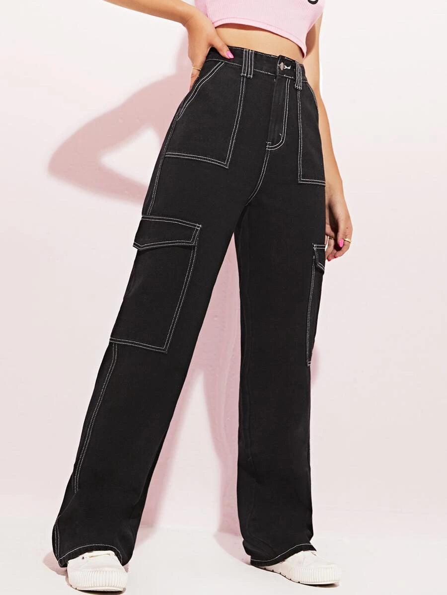 Trendy High Waist Side Pocket Jeans – lifestyle view 18