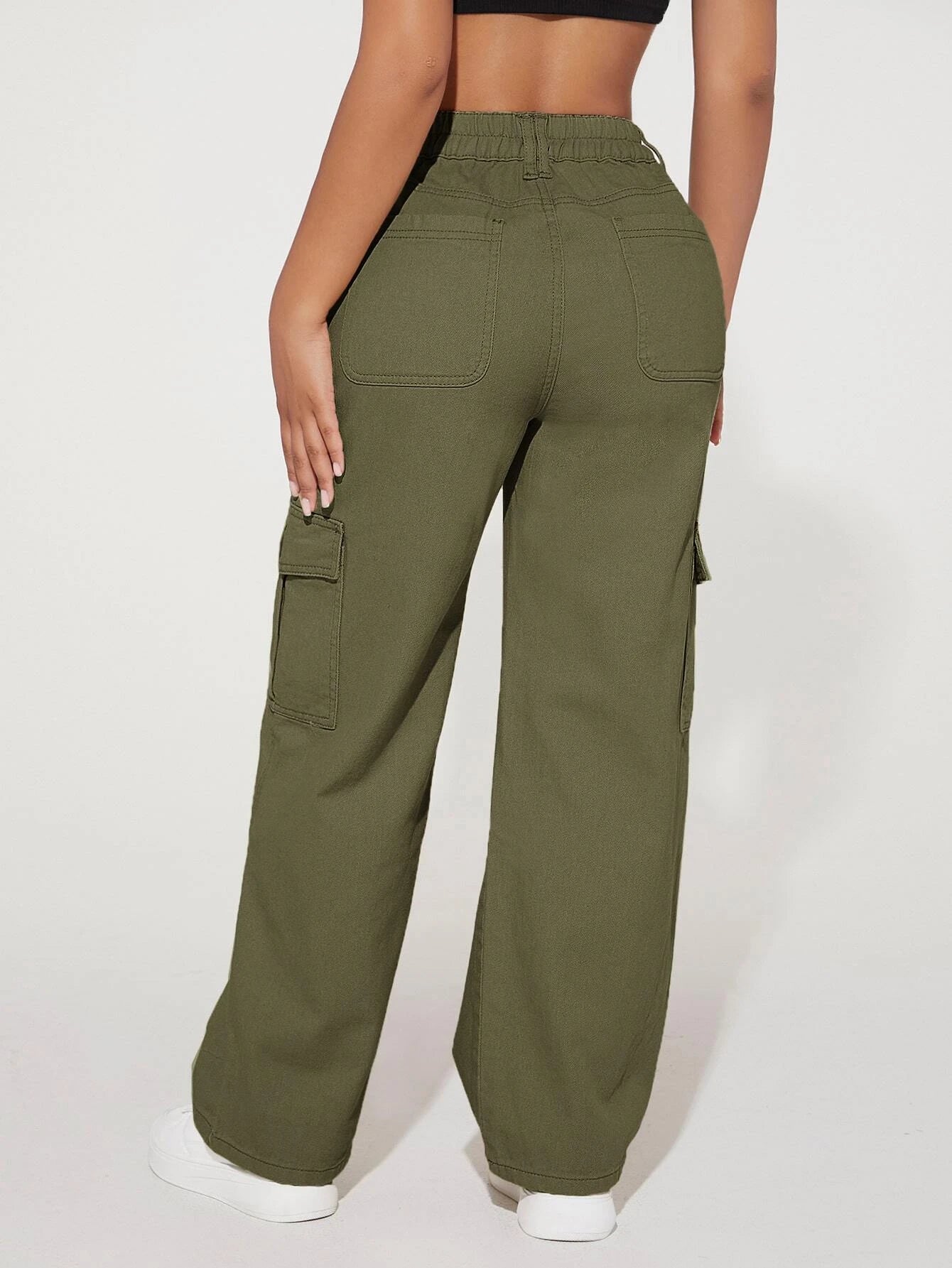 Flap Pocket Cargo Jeans – full length outfit view