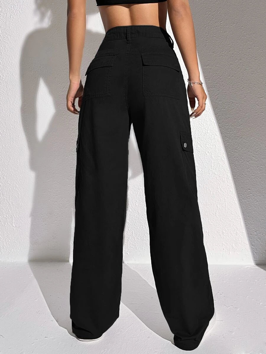 Flap Pocket Easy Wear Cargo Jeans – full length outfit view