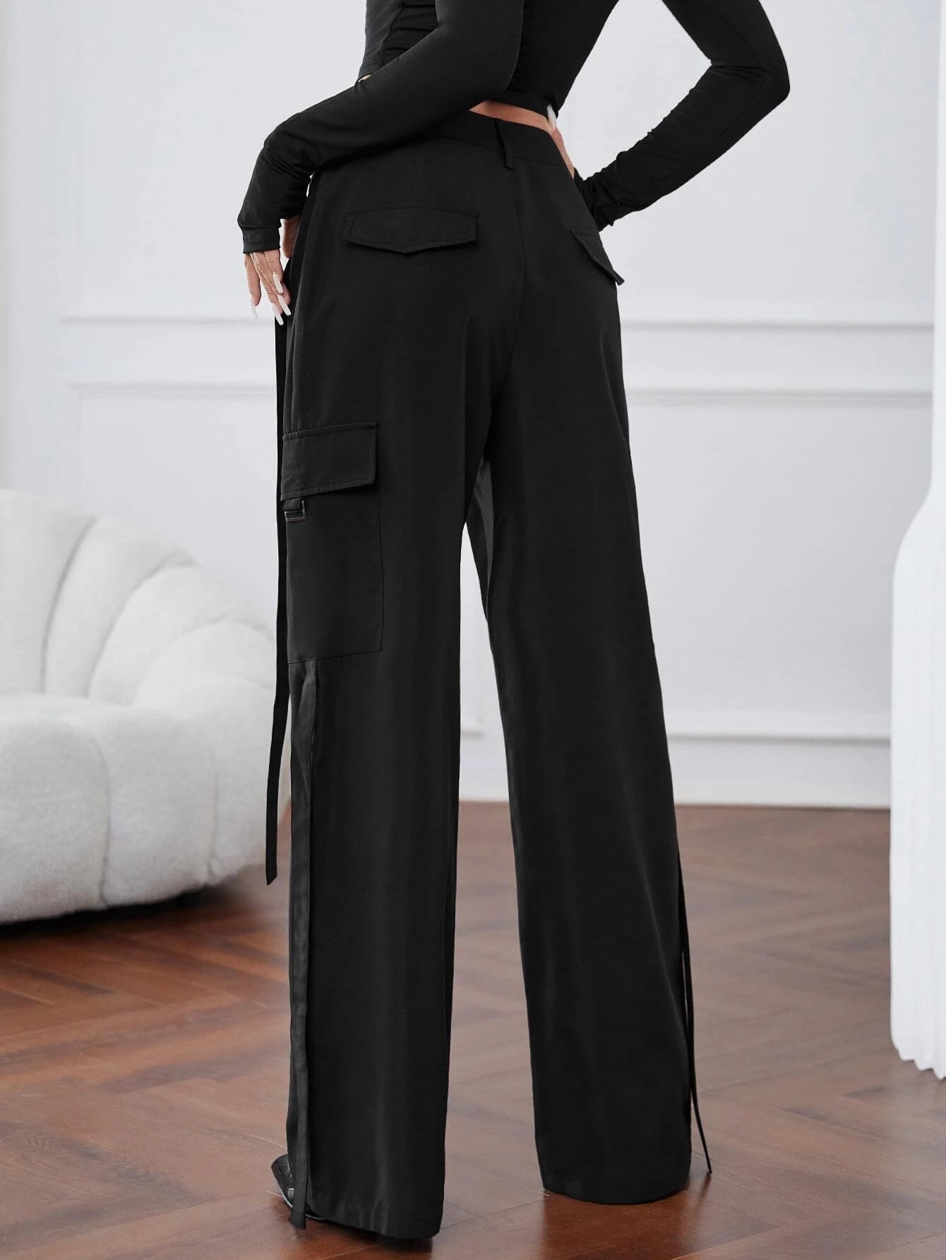 Gorpcore Flap Pocket Cargo Pants – side profile view