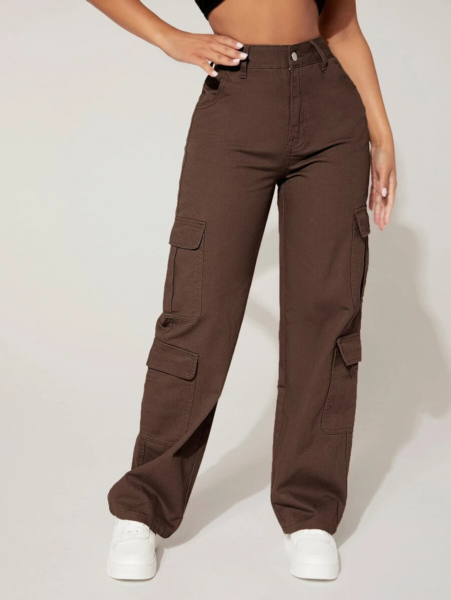 Flap Pocket Cargo Easy Wear Jeans – fabric detail close-up