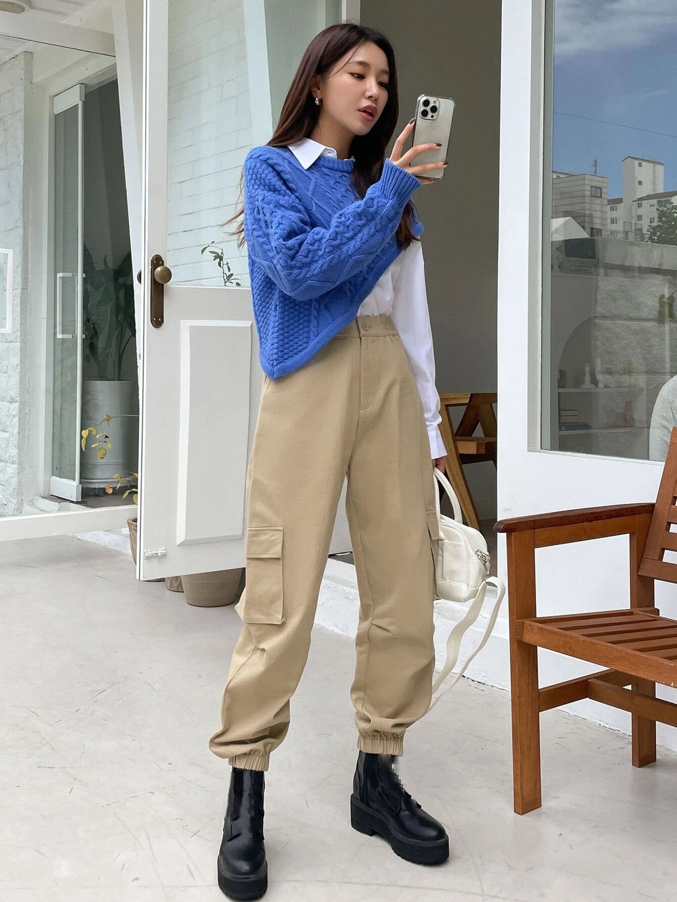 Zipped Long Length Cargo Pants – lifestyle view 12
