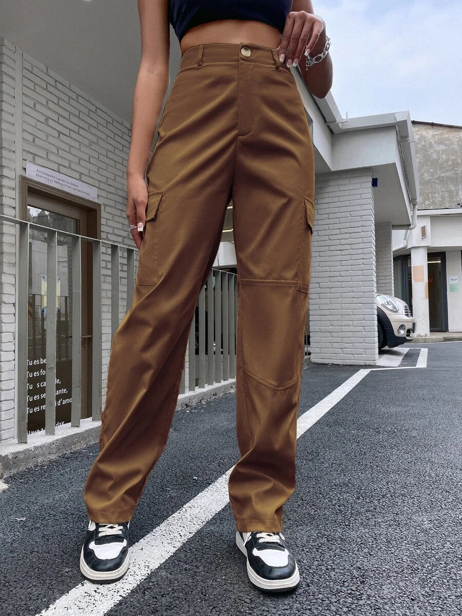 Flap Pocket Side Straight Leg Pants – lifestyle view 34