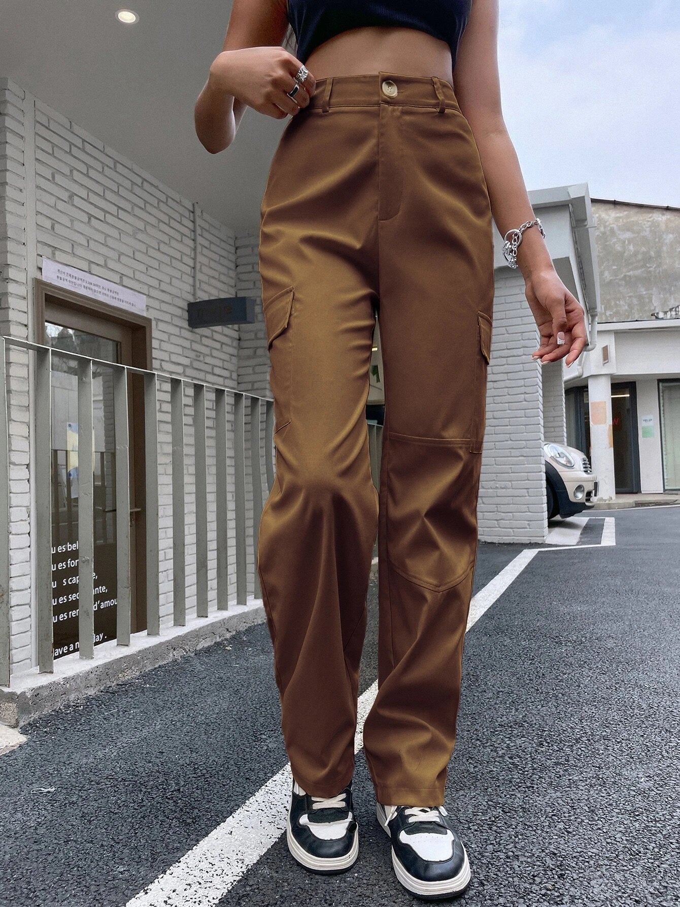 Buttoned Zipper Fly Pants – lifestyle view 21