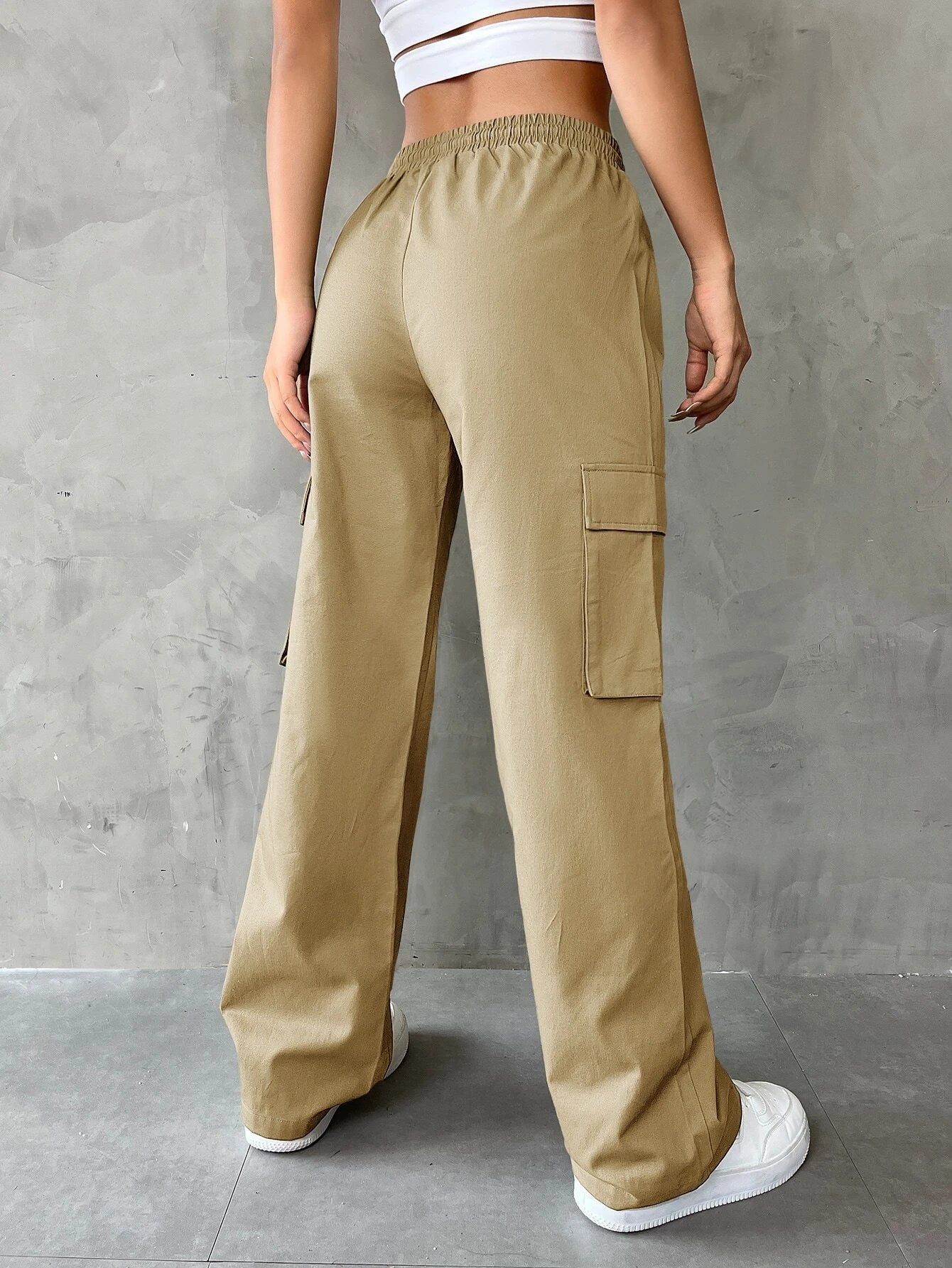 Plain Waist Cargo Pants – lifestyle view 11
