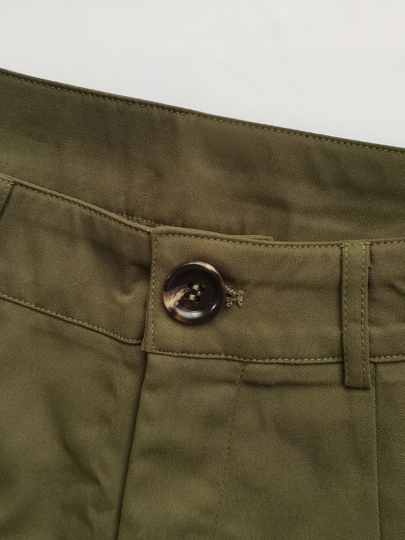 High Waist Solid Flap Pocket Cargo Pants – model wearing view