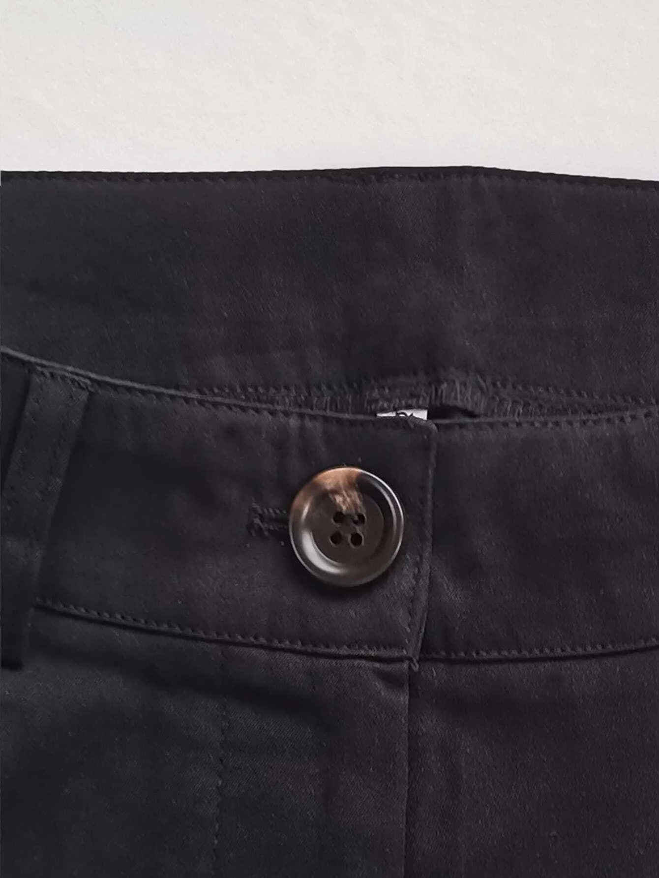 High Waist Solid Flap Pocket Cargo Pants – lifestyle view 22