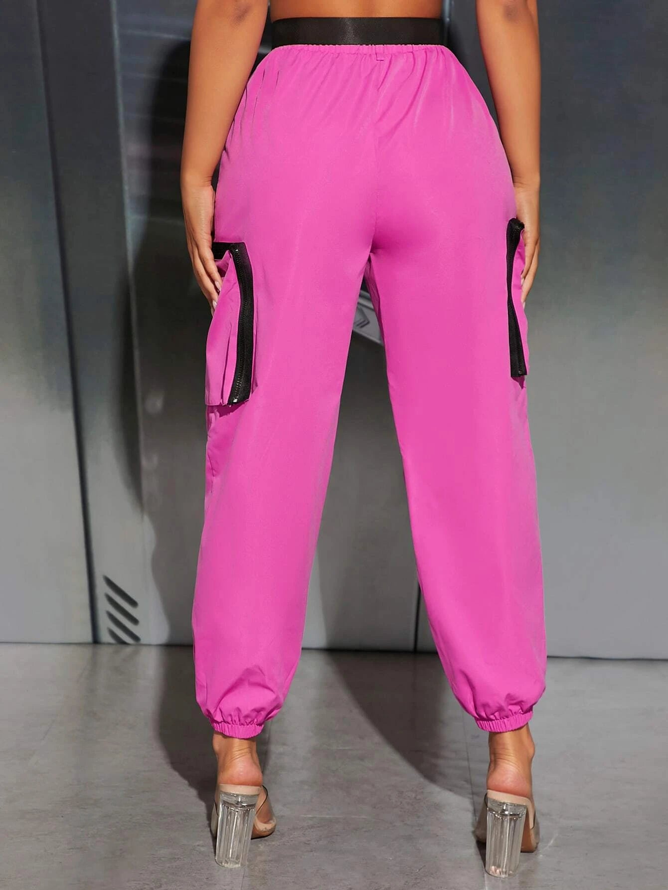 Flap Pocket Side Buckled Belted Cargo Pants Style 1 – side profile view