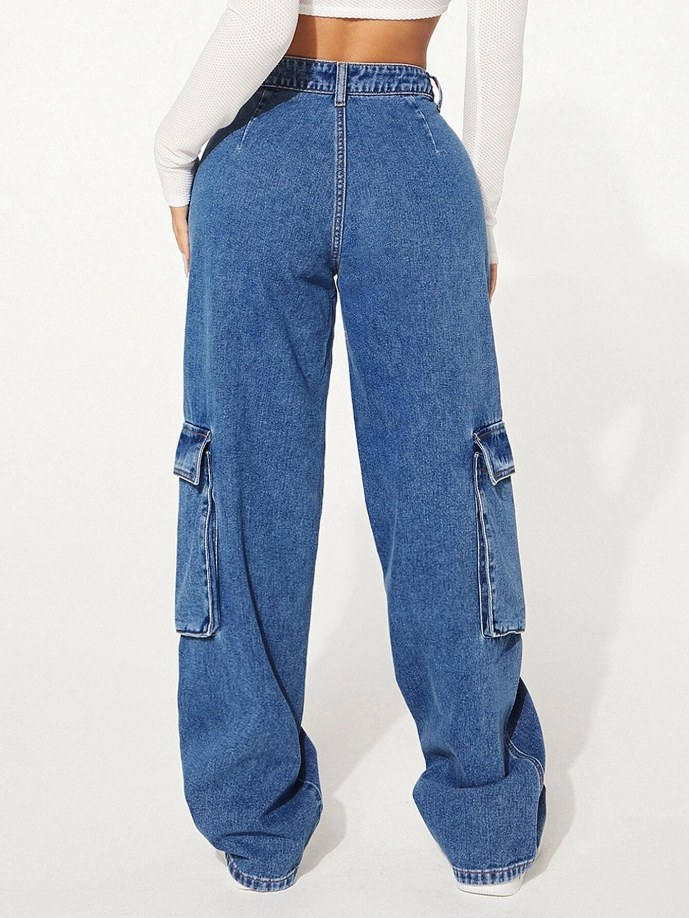 Flap Pocket Cargo Jeans Style 9 – back view detail