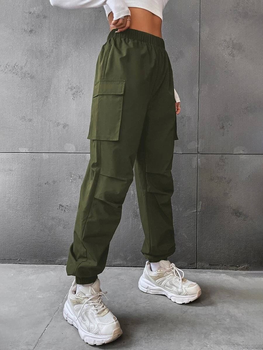 Flap Pocket Side Jogger Pants – fabric detail close-up
