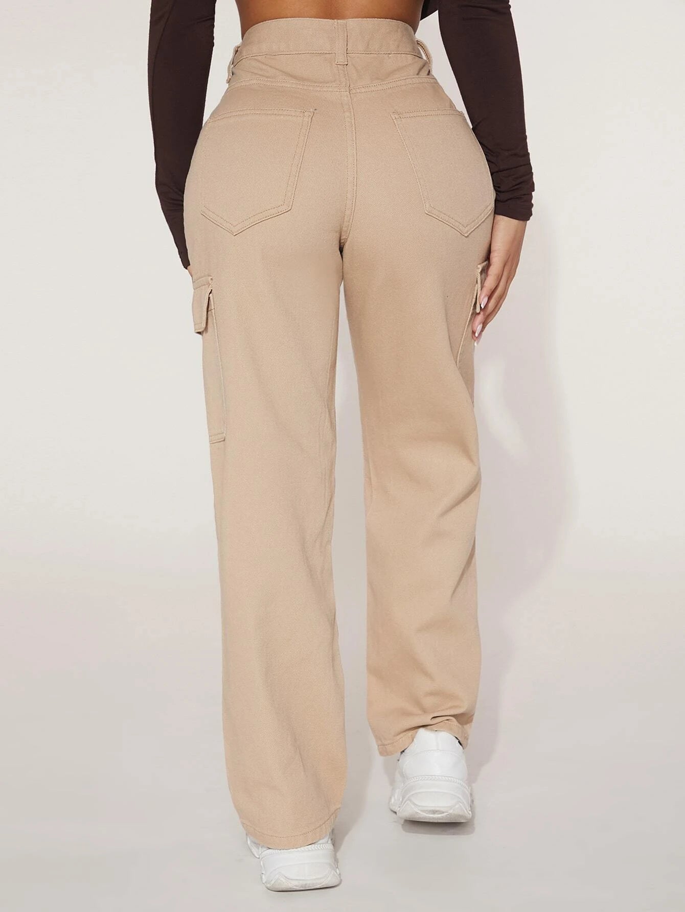 High Waist Straight Jeans – model wearing view