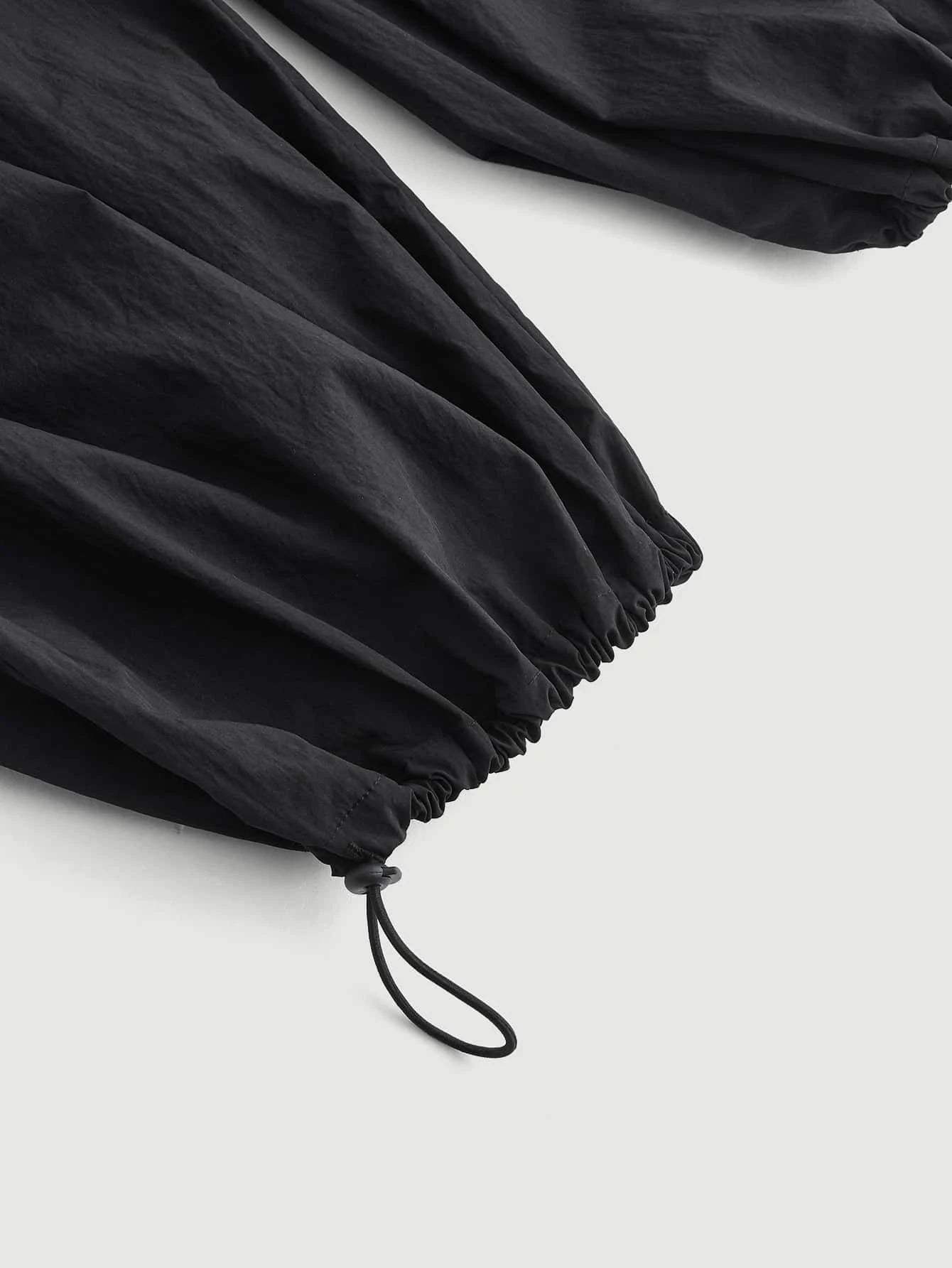 Parachute Cargo Pants With Flap Pouches – pocket detail close-up