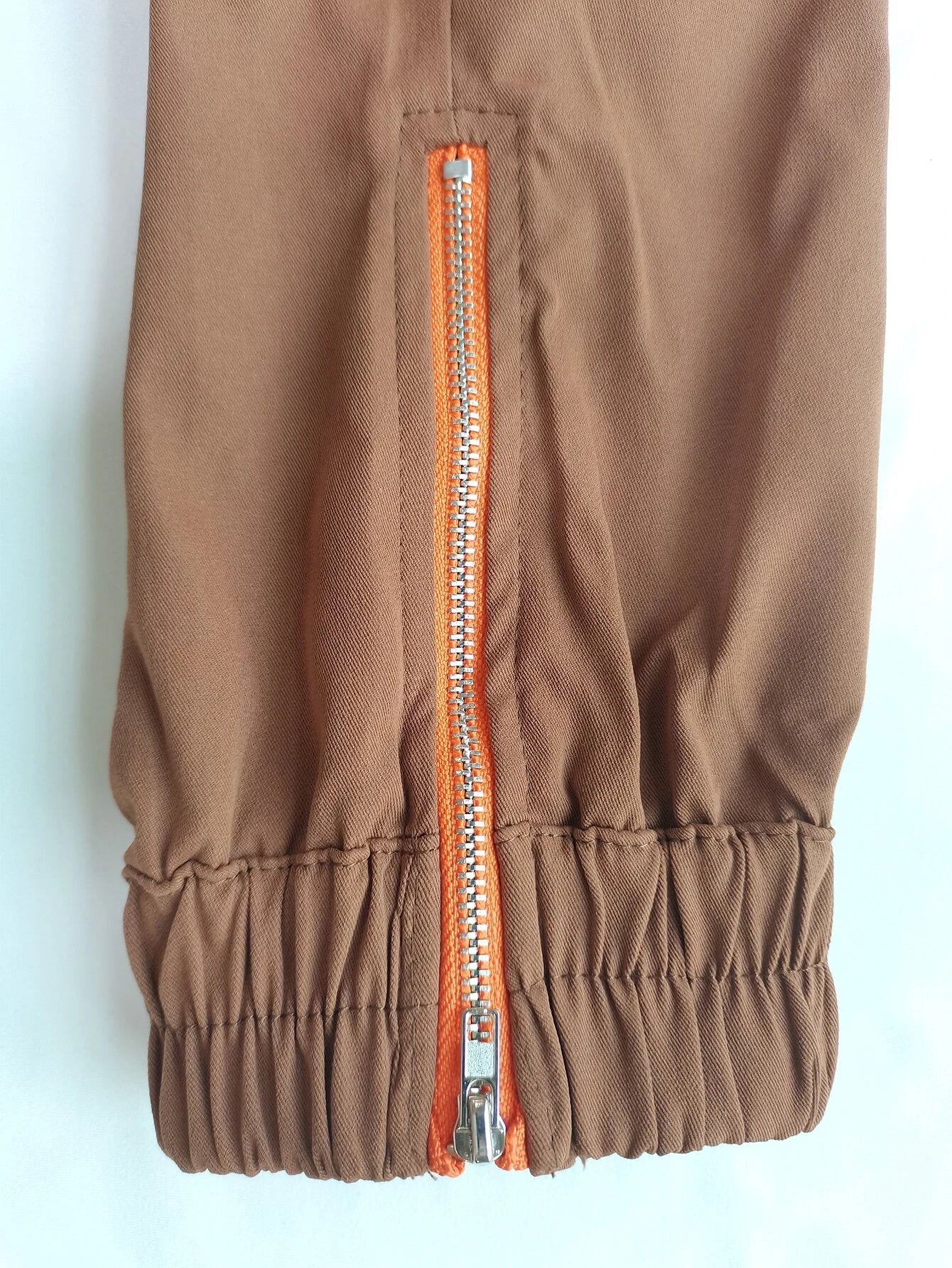 High Waist Solid Flap Pocket Cargo Pants – pocket detail close-up