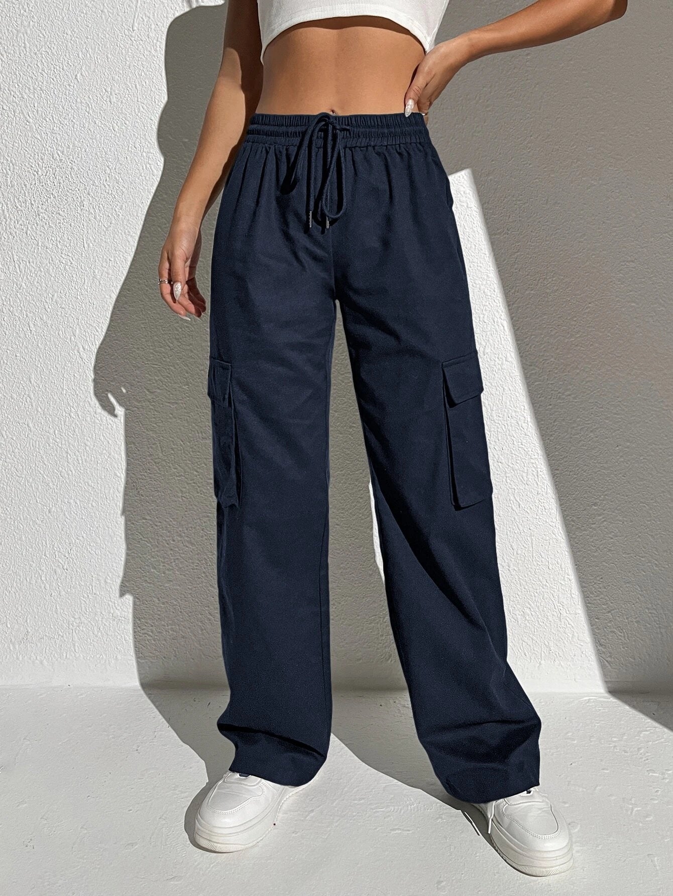 Plain Waist Cargo Pants – lifestyle view 18