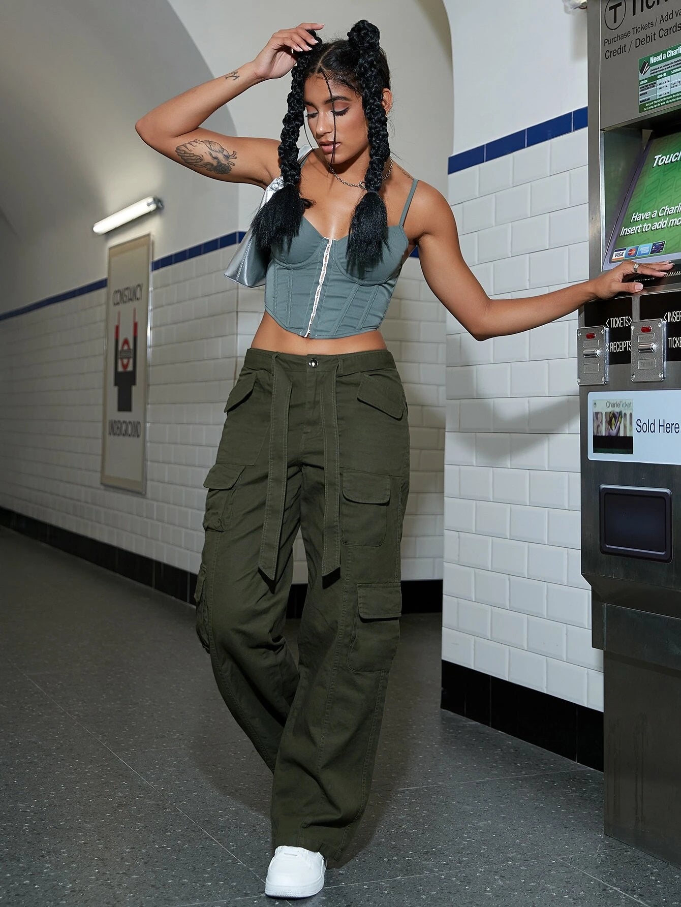 Flap Pocket Side Belted Cargo Pants – lifestyle view 13