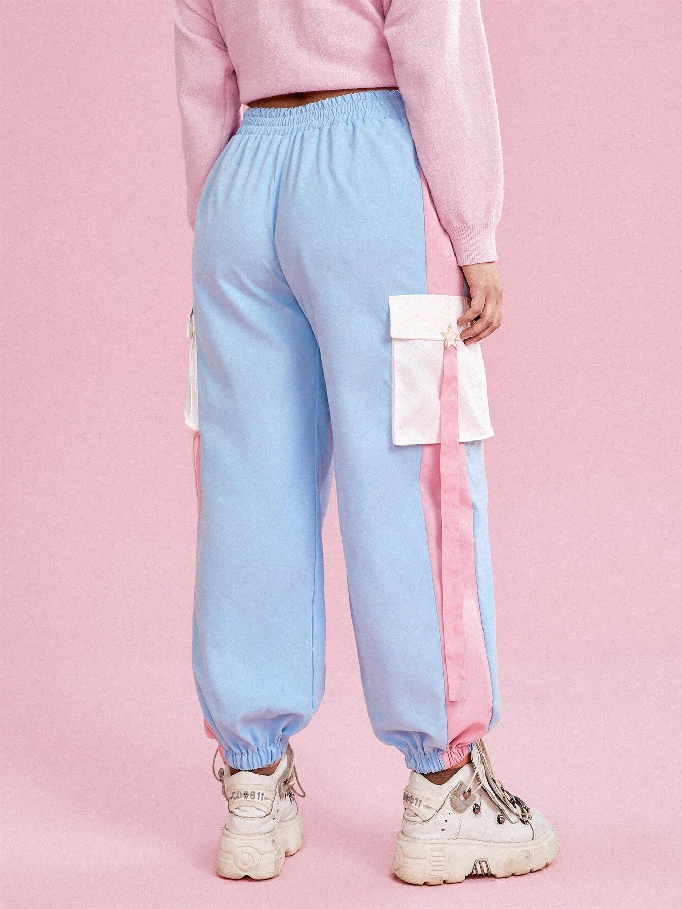 Casual Flap Pocket Cargo Pants Style 7 – side profile view