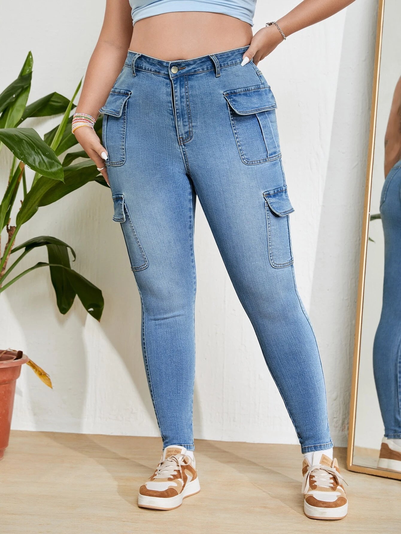 High Rise Jeans With Flap Pockets – lifestyle view 13