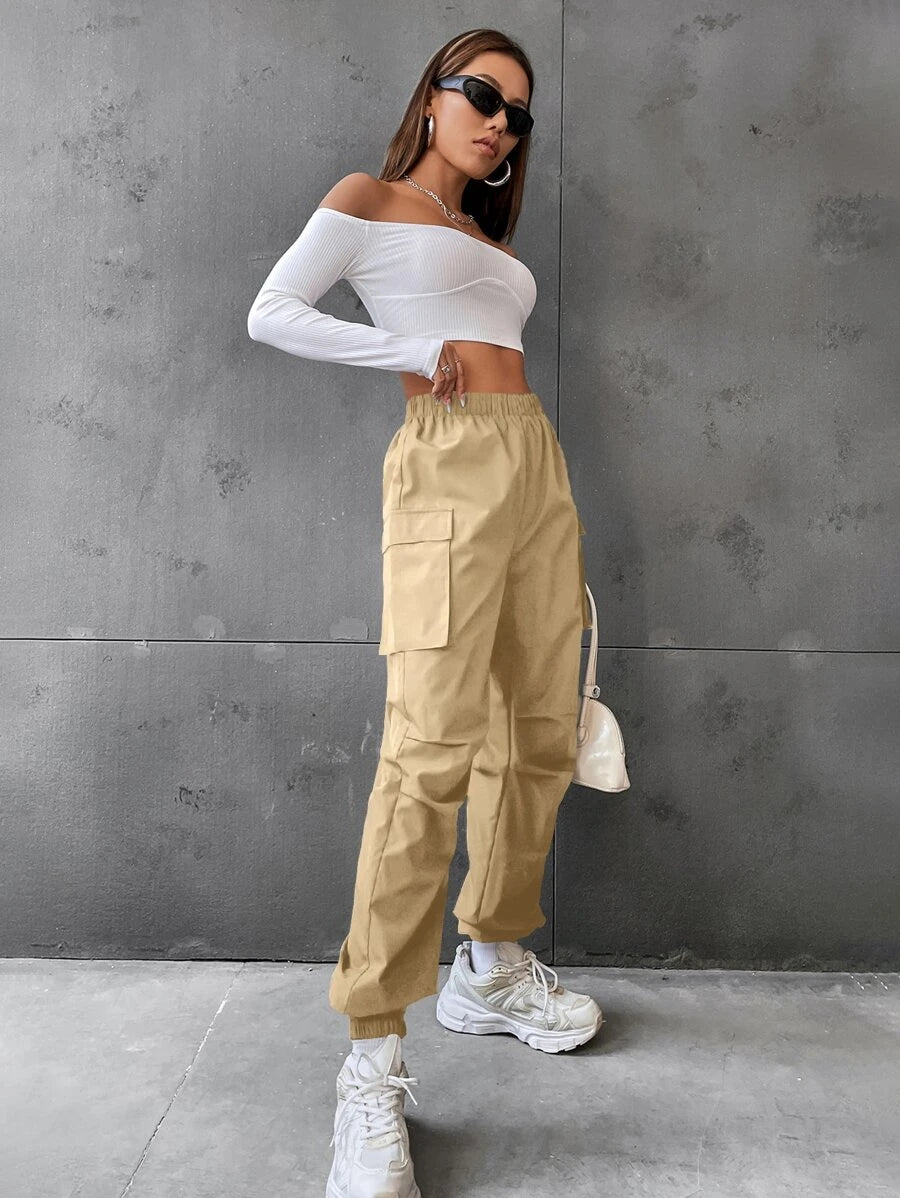 Casual Flap Pocket Side Jogger Pants – lifestyle view 27