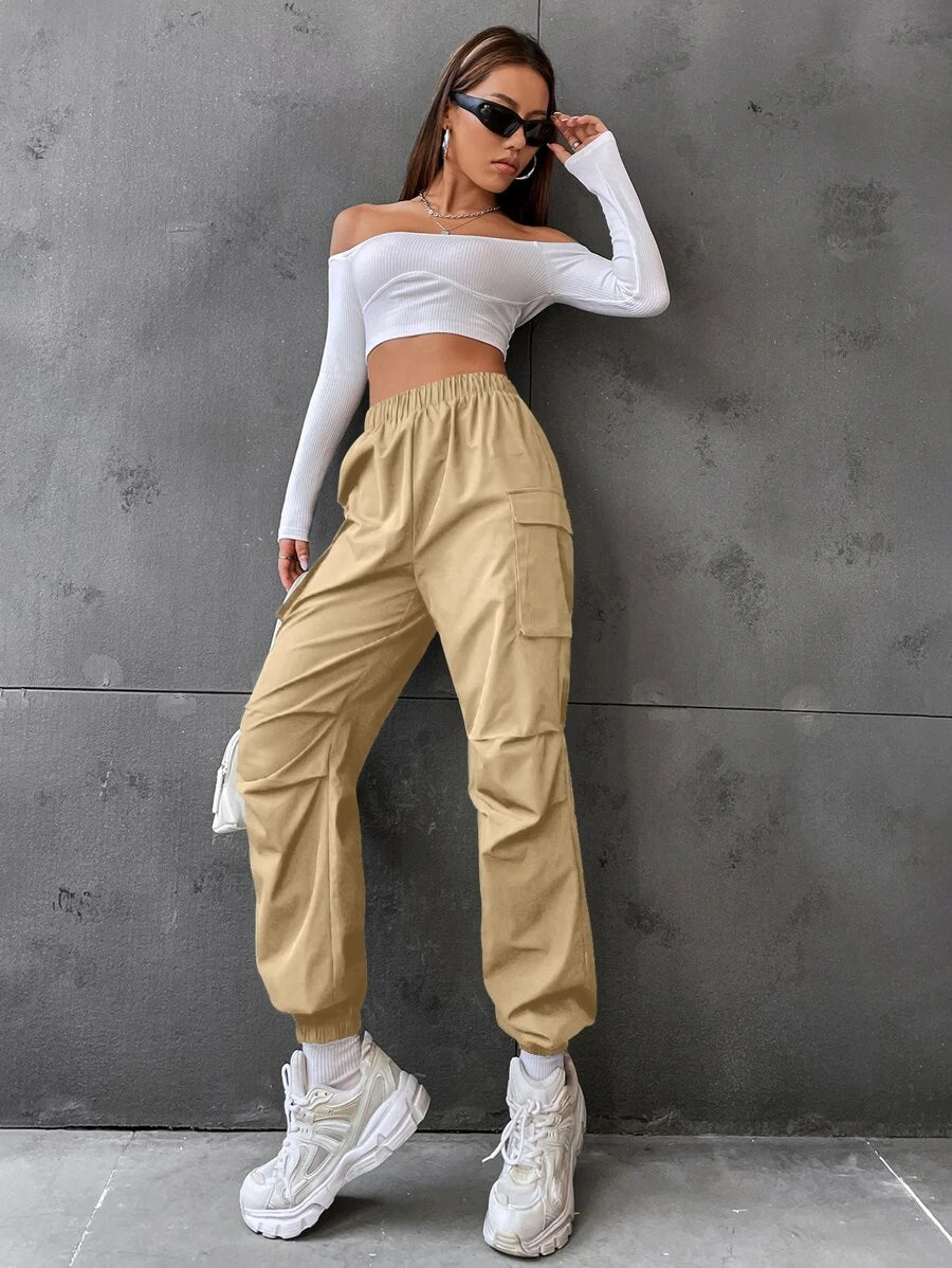 Casual Flap Pocket Side Jogger Pants – lifestyle view 28