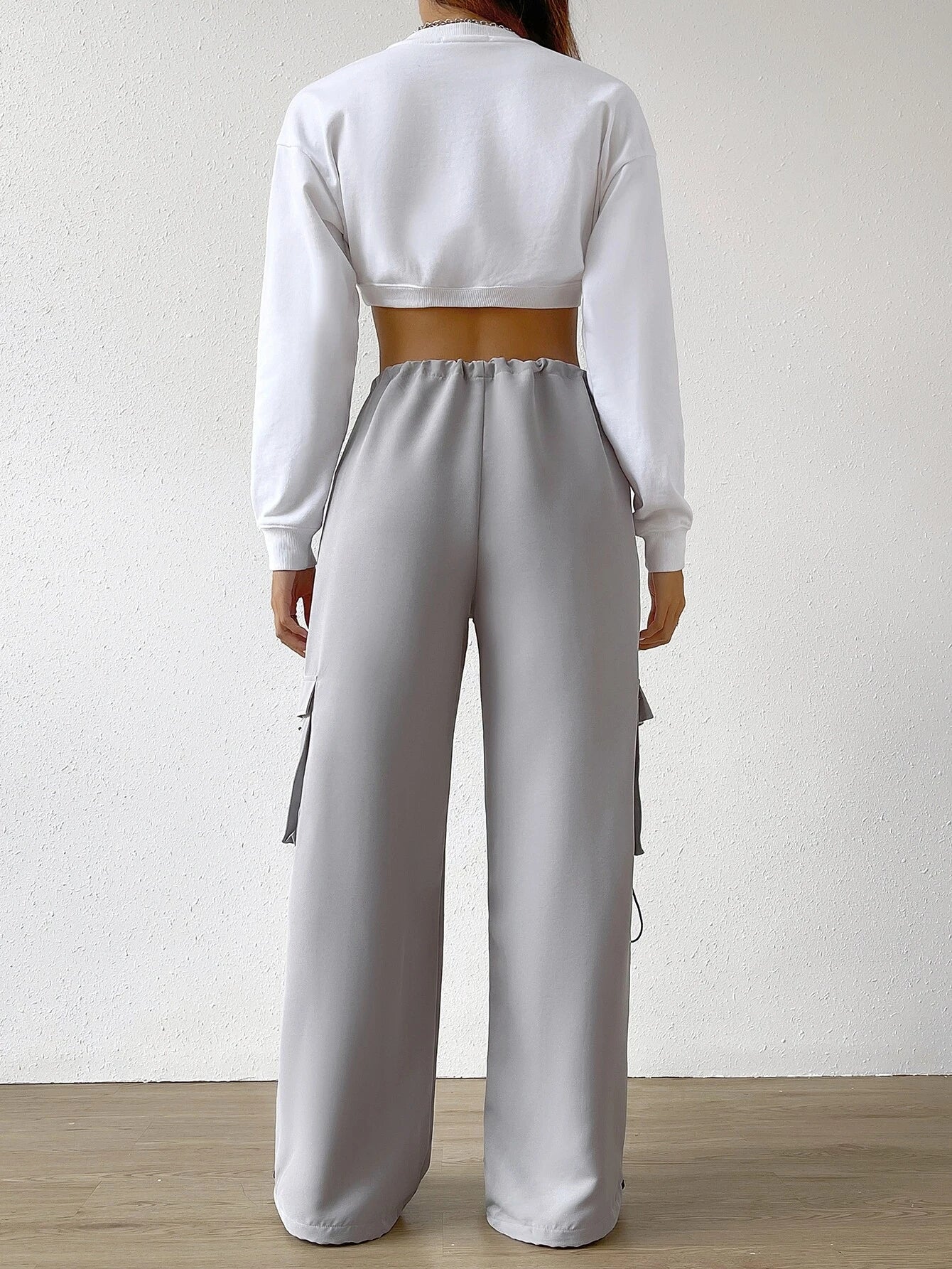Flap Pocket Waist Cargo Pants – side profile view