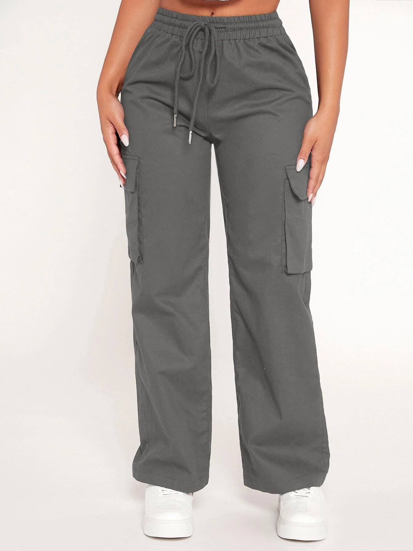 Drawstring Waist Flap Pocket Cargo Pant – fit and style view