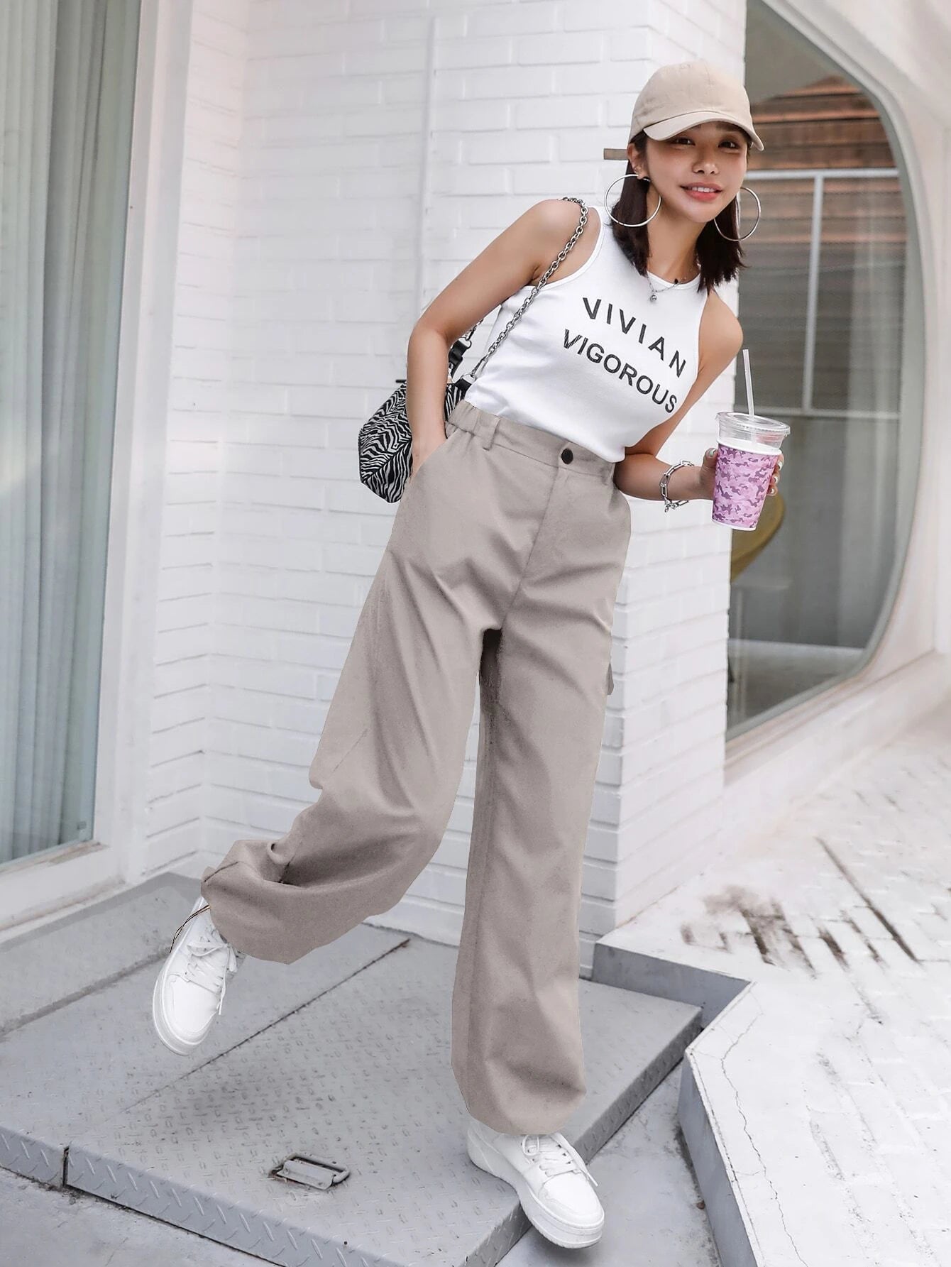 Flap Pocket Drawstring Cargo Pant – lifestyle view 12