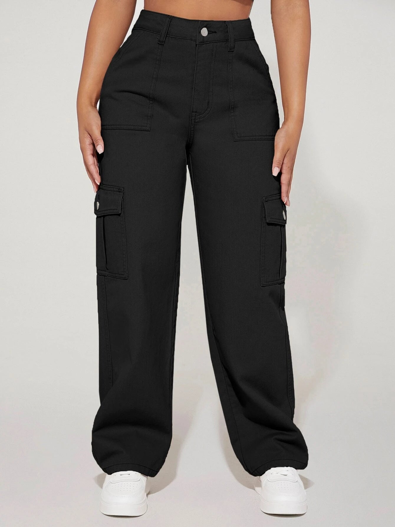 High Waist Straight Leg Cargo Pants