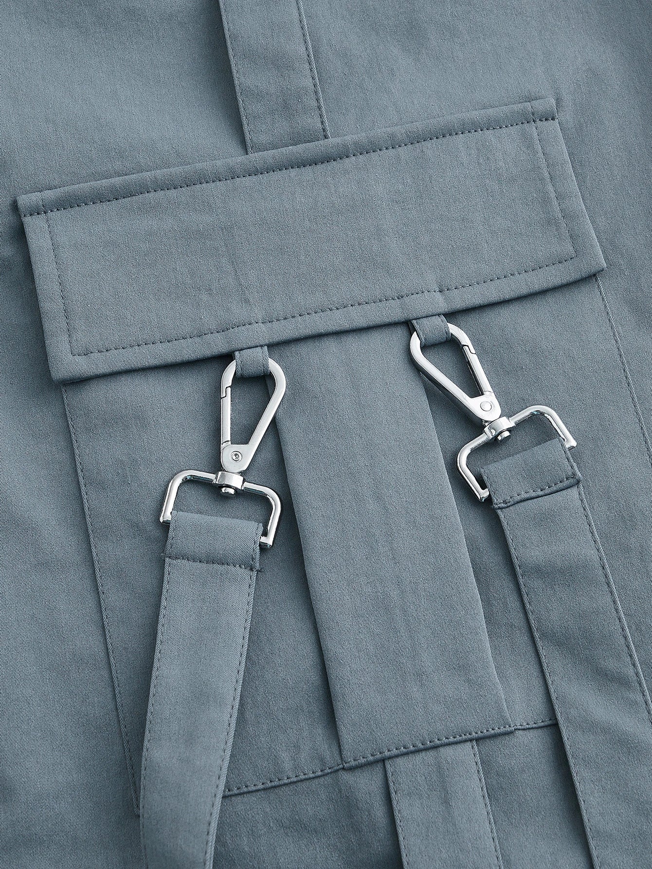 Gorpcore Flap Pocket Buckle Cargo Pants – back view detail