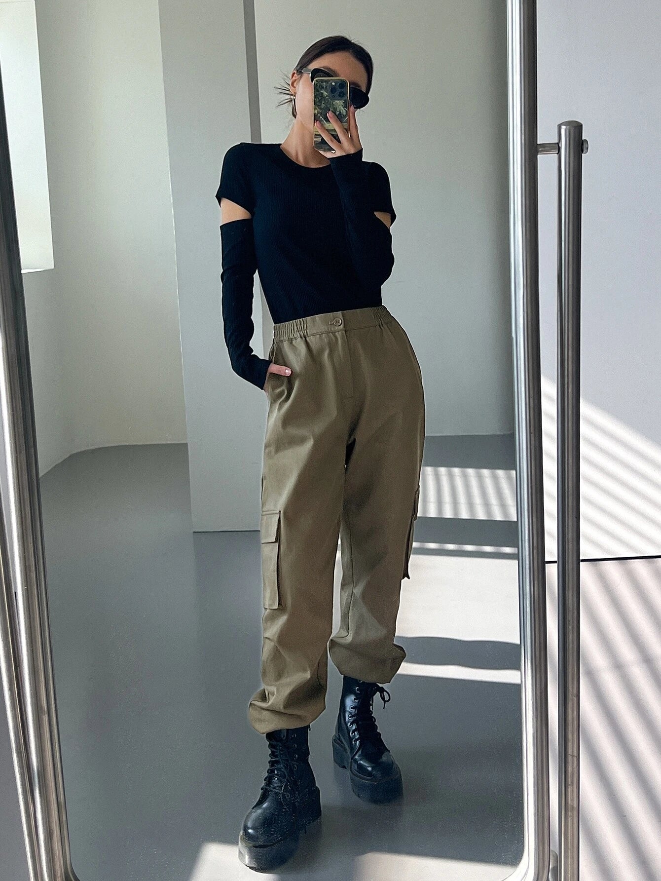 Zipped Long Length Cargo Pants – lifestyle view 16