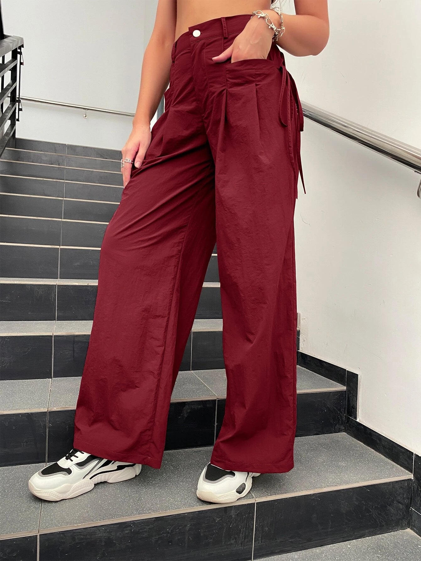 Ruched Knot Side Cargo Pants – lifestyle view 20