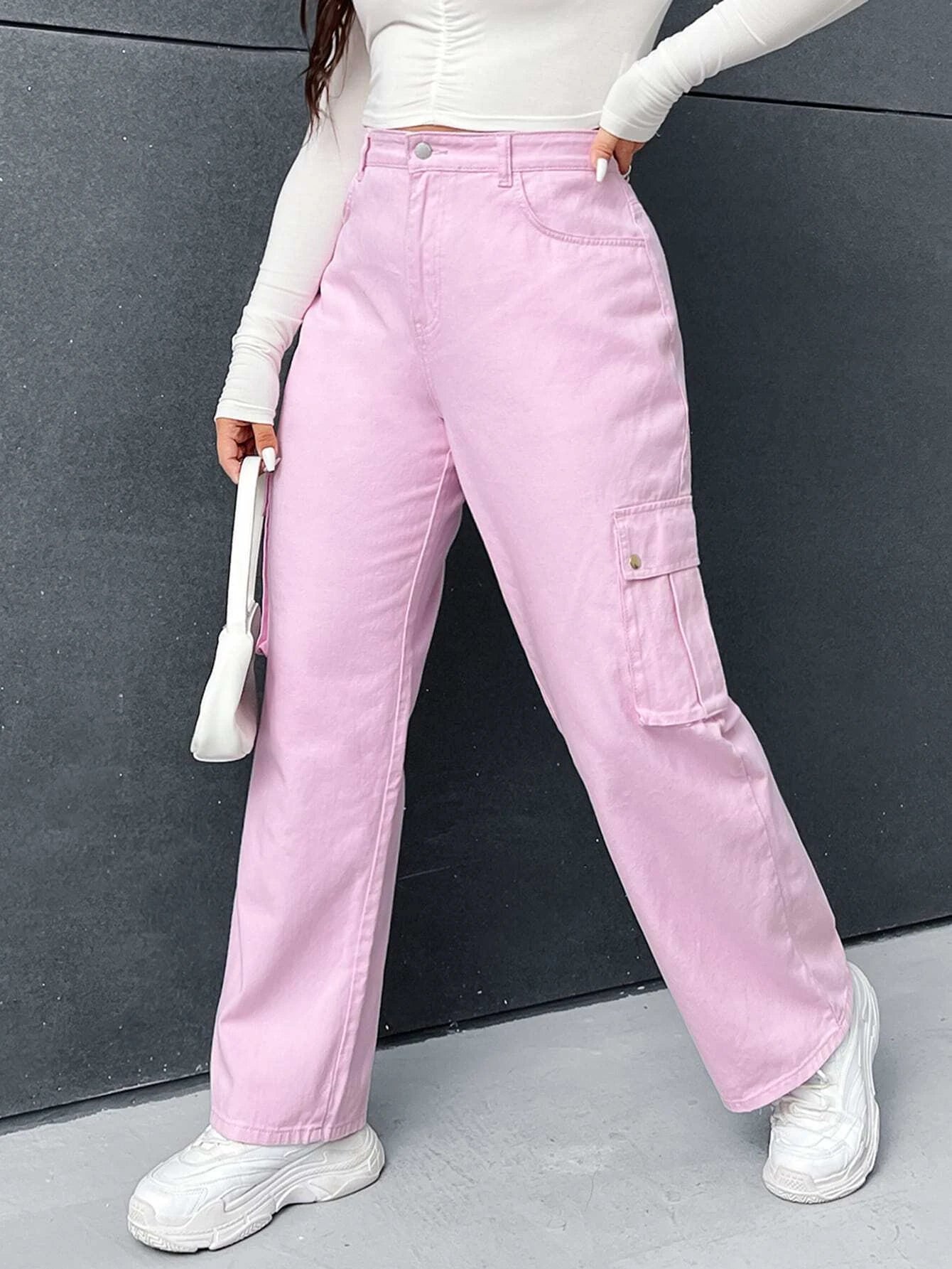 Flap Pocket Cargo Jeans Style 12 – women's cargo pants front view