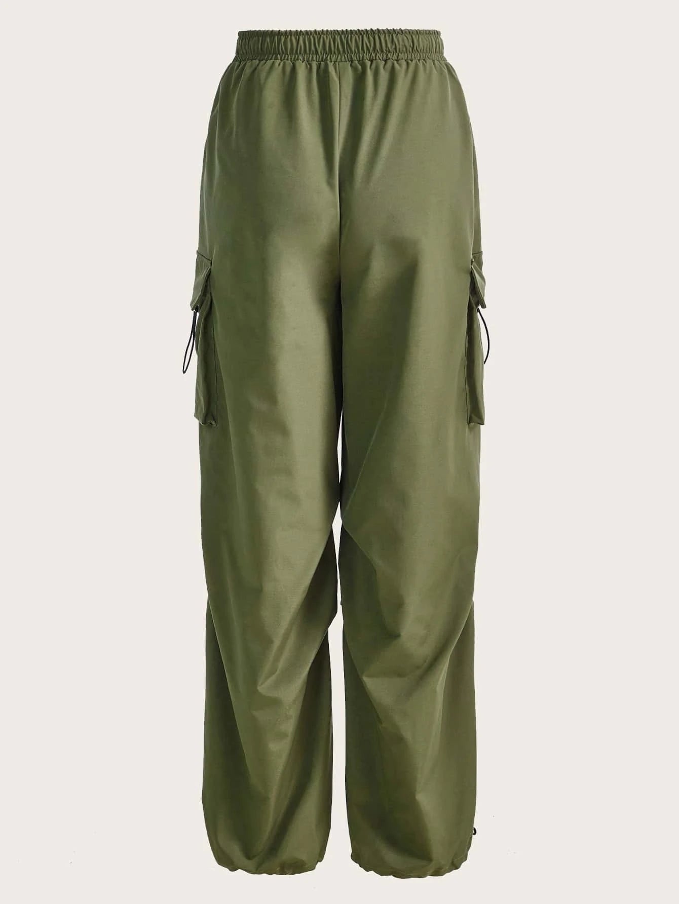 Pocket Drawstring Parachute Cargo Pant – side profile view