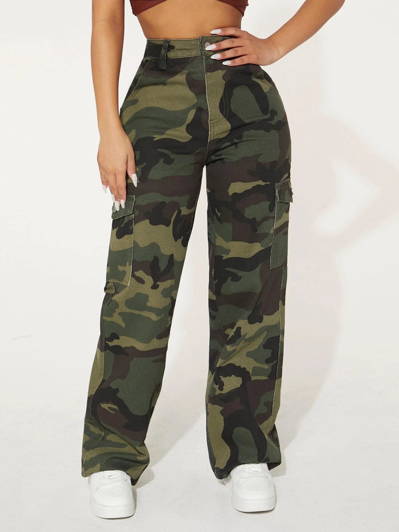 Camo Printed Cargo Jeans