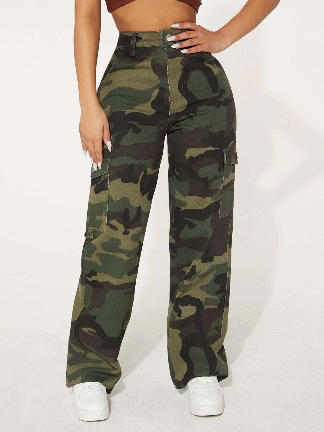 Camo Printed Cargo Jeans
