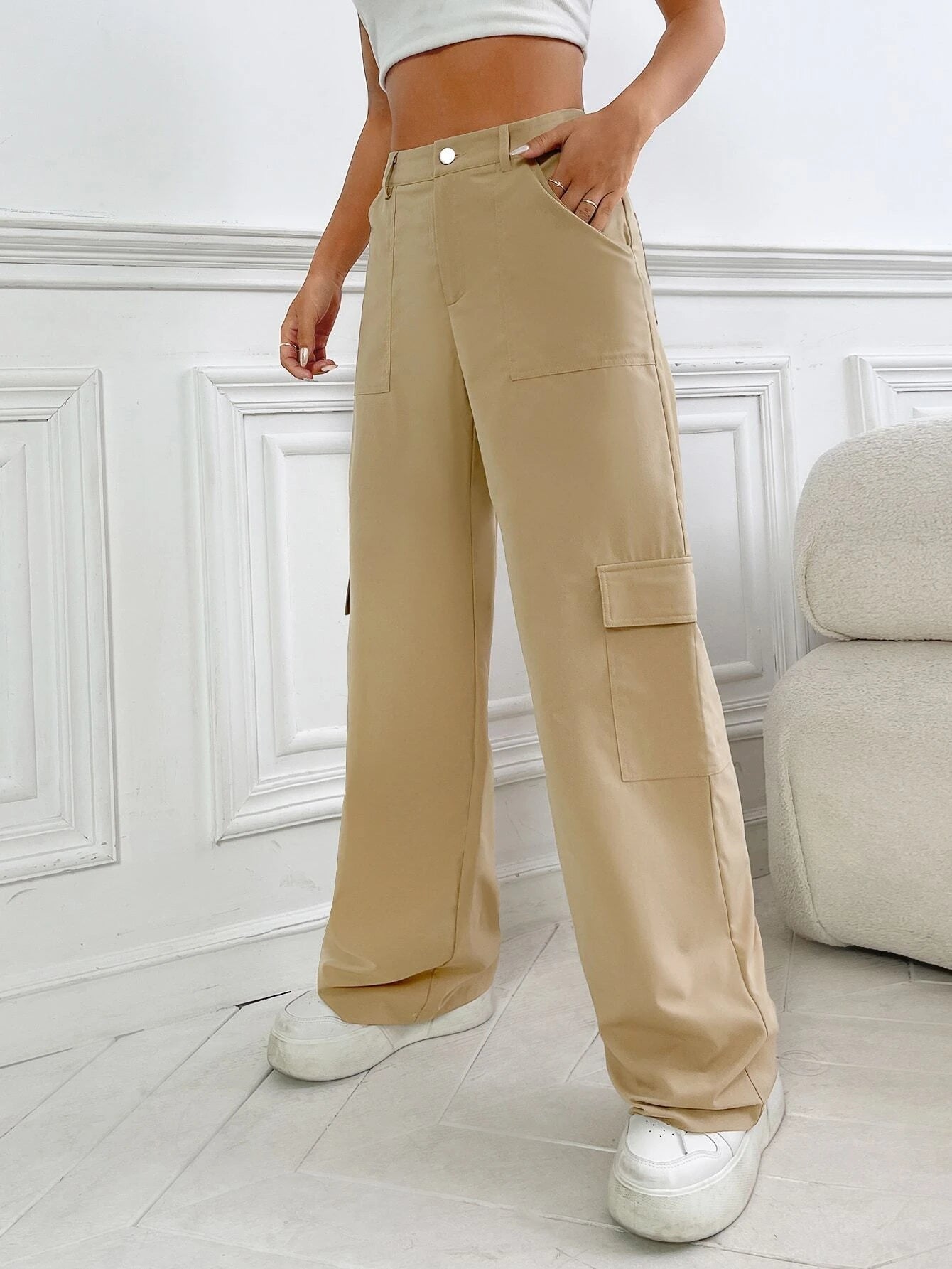 Flap Pocket  Drop Cargo Pant – waistband detail