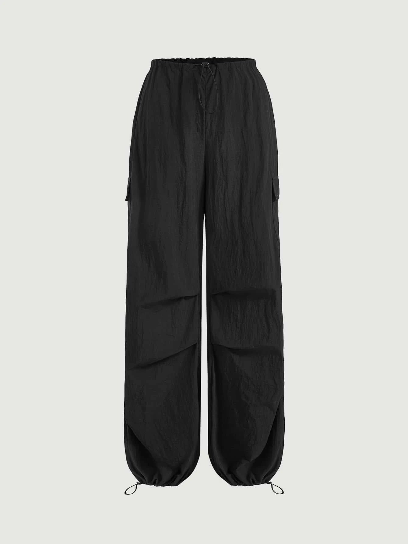 Elastic Waist Regular Fit Cargo Pants – side profile view