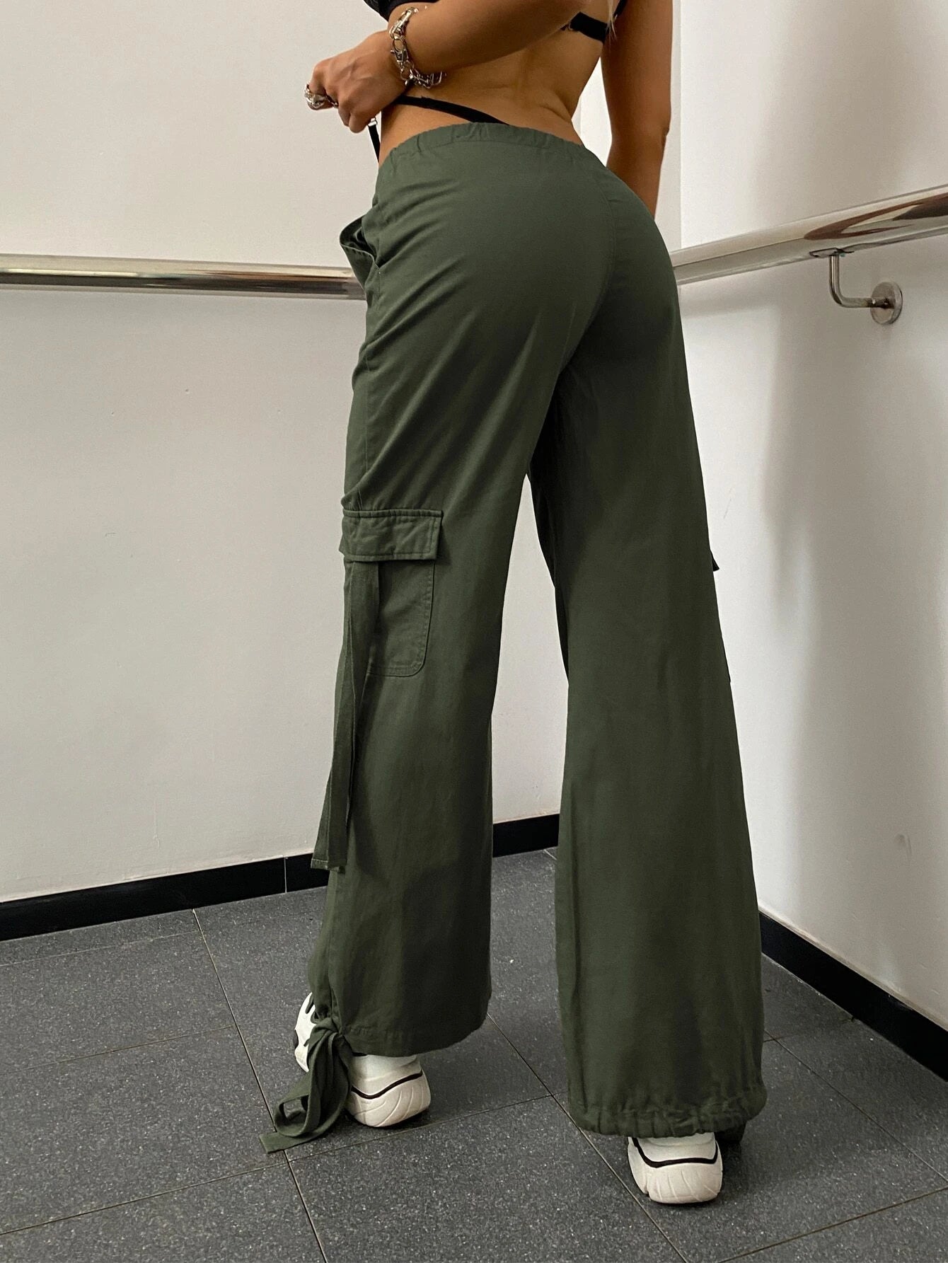 Casual Flap Pocket Cargo Pants – side profile view