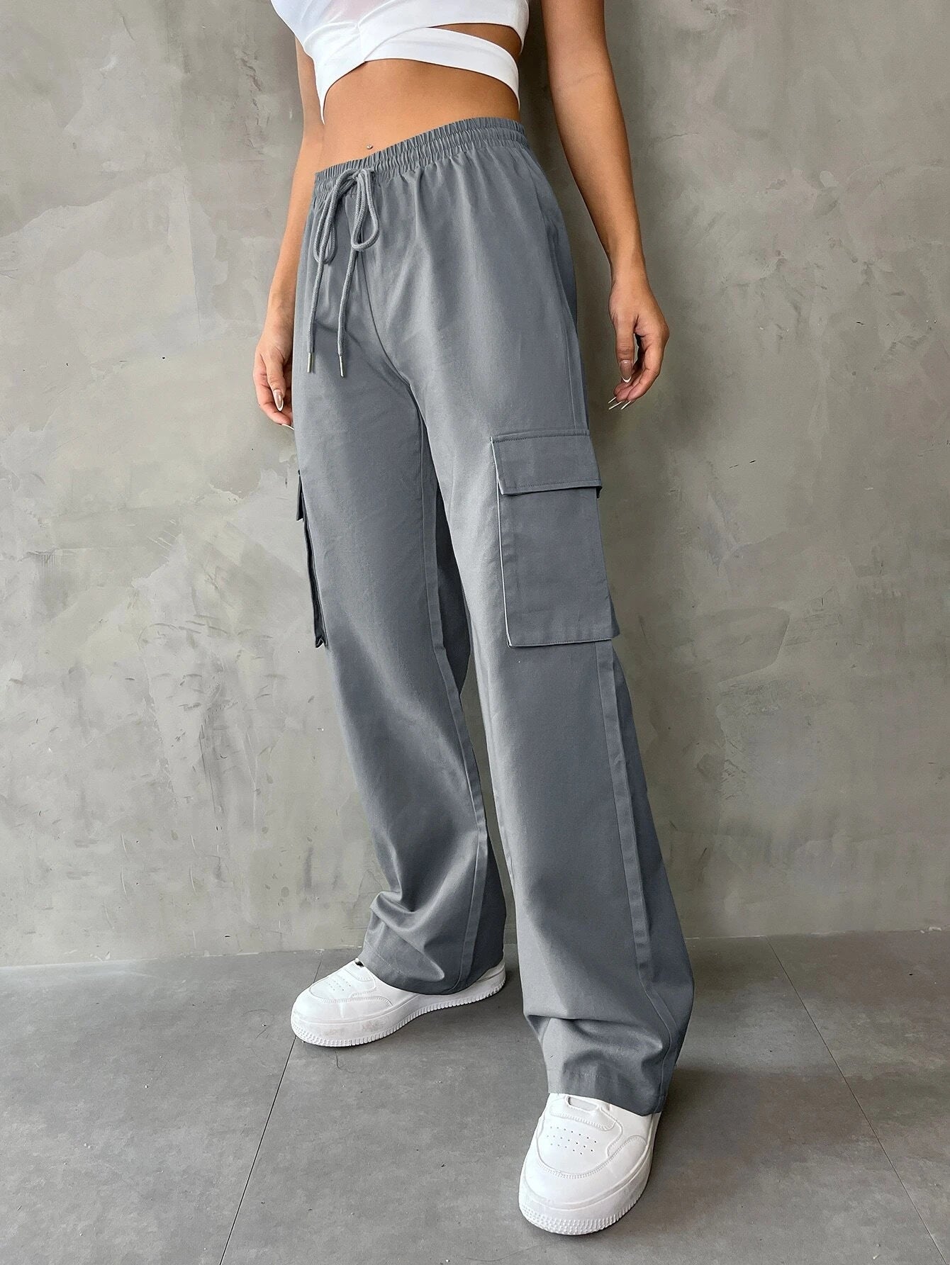Waist Cargo Pants – full length outfit view