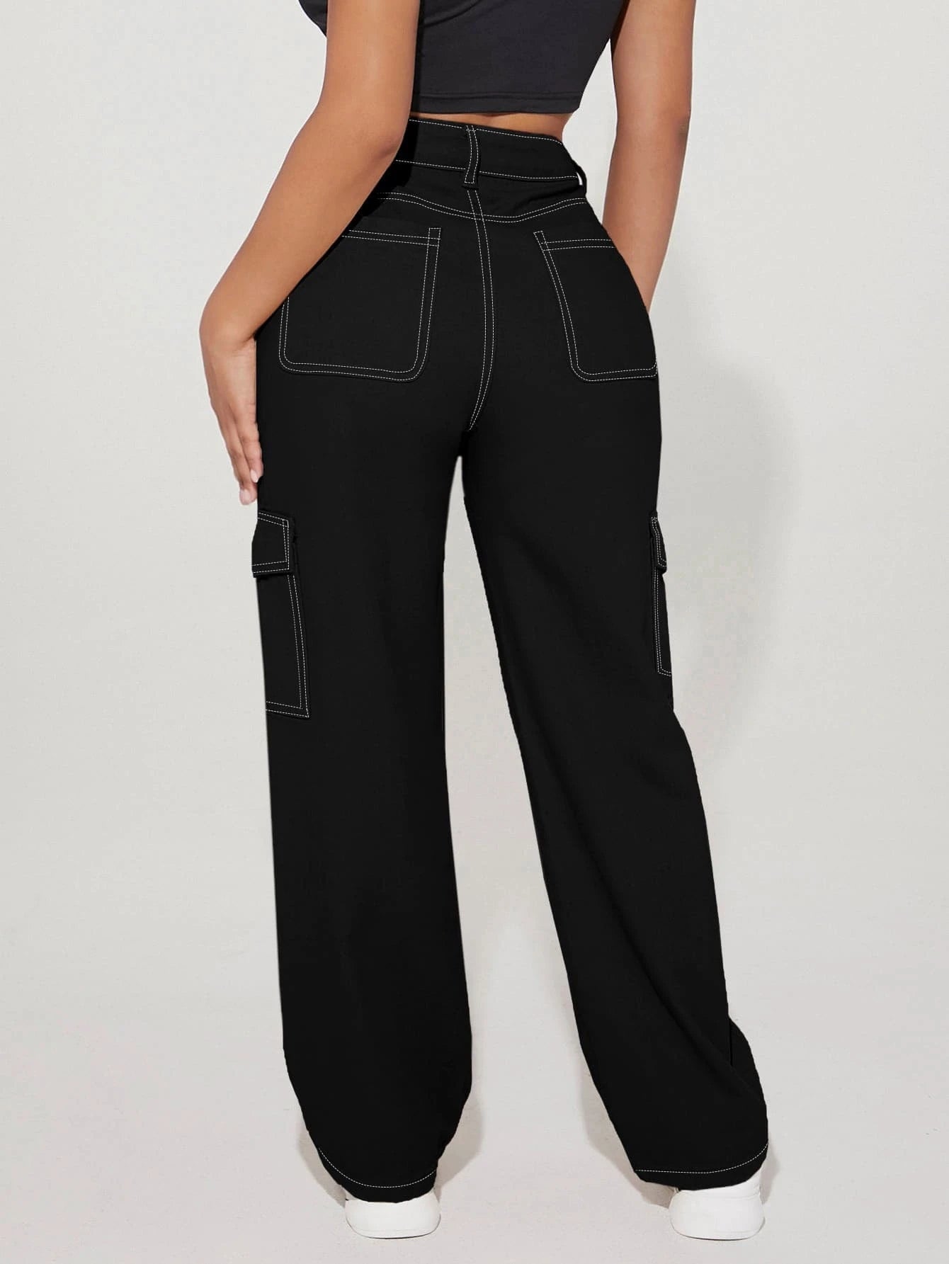 High Rise Flap Pocket Side Cargo Jean – lifestyle view 11