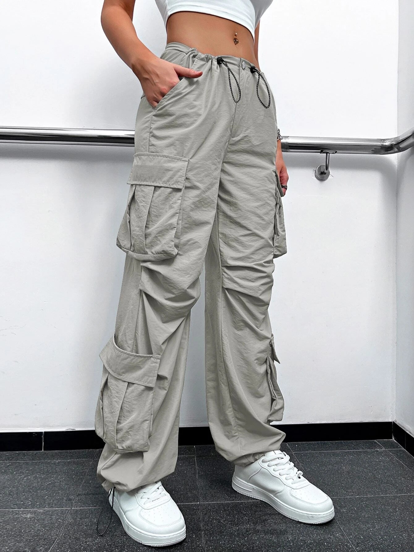 Long High Waist Cargo Pants – lifestyle view 15