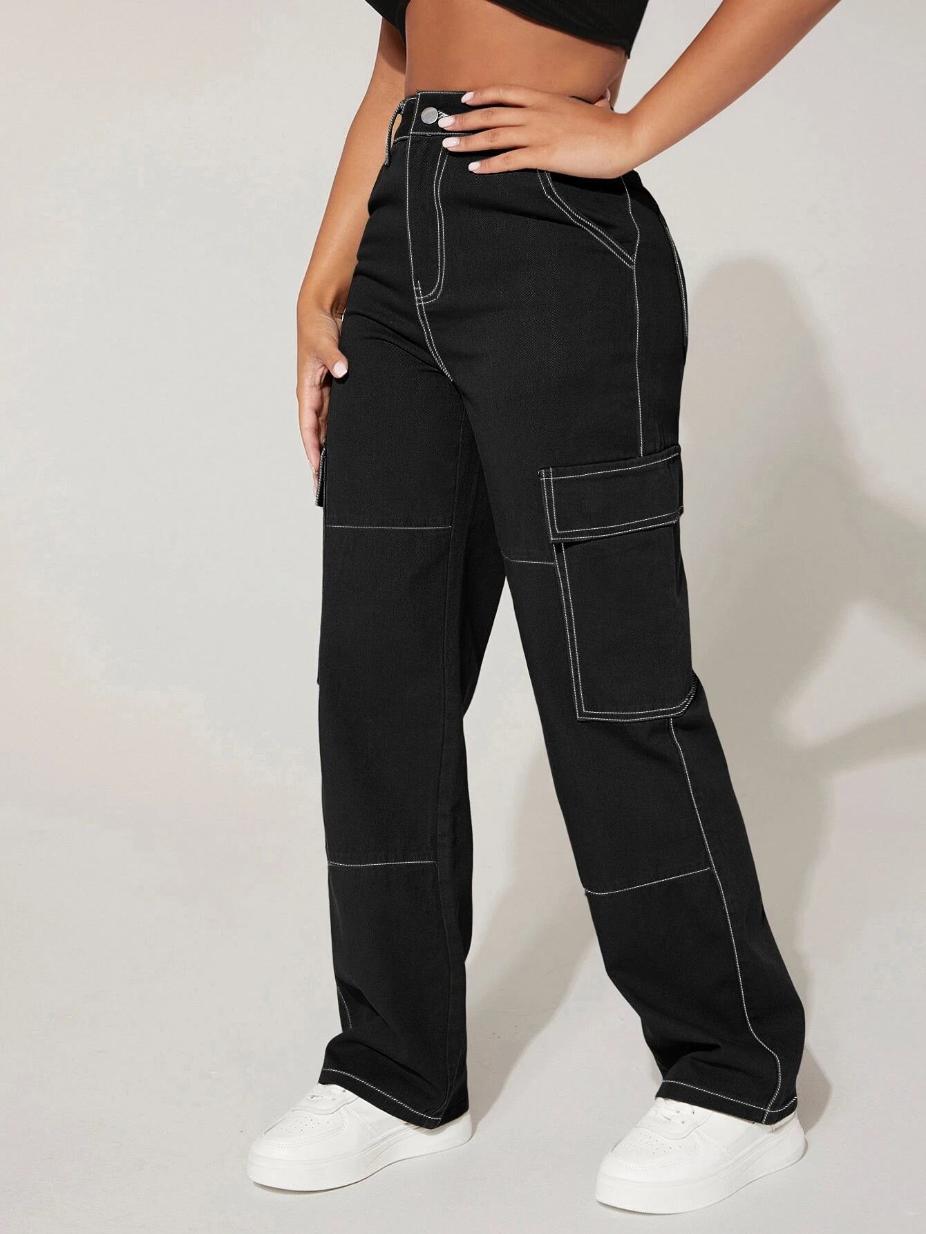 Functional Flap Pocket Cargo Jeans – back view detail