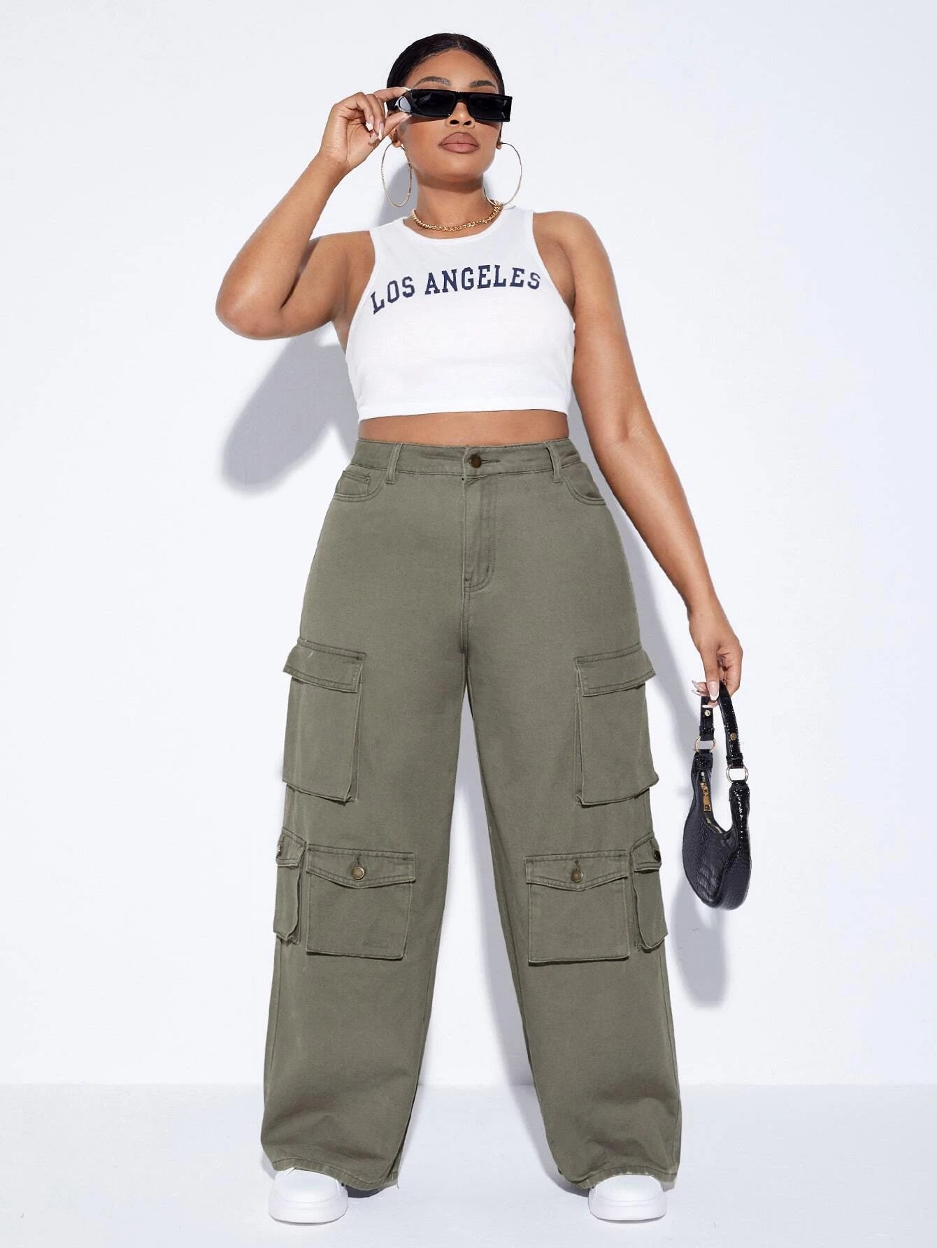 Cargo Jeans With Elevated Waist – back view detail