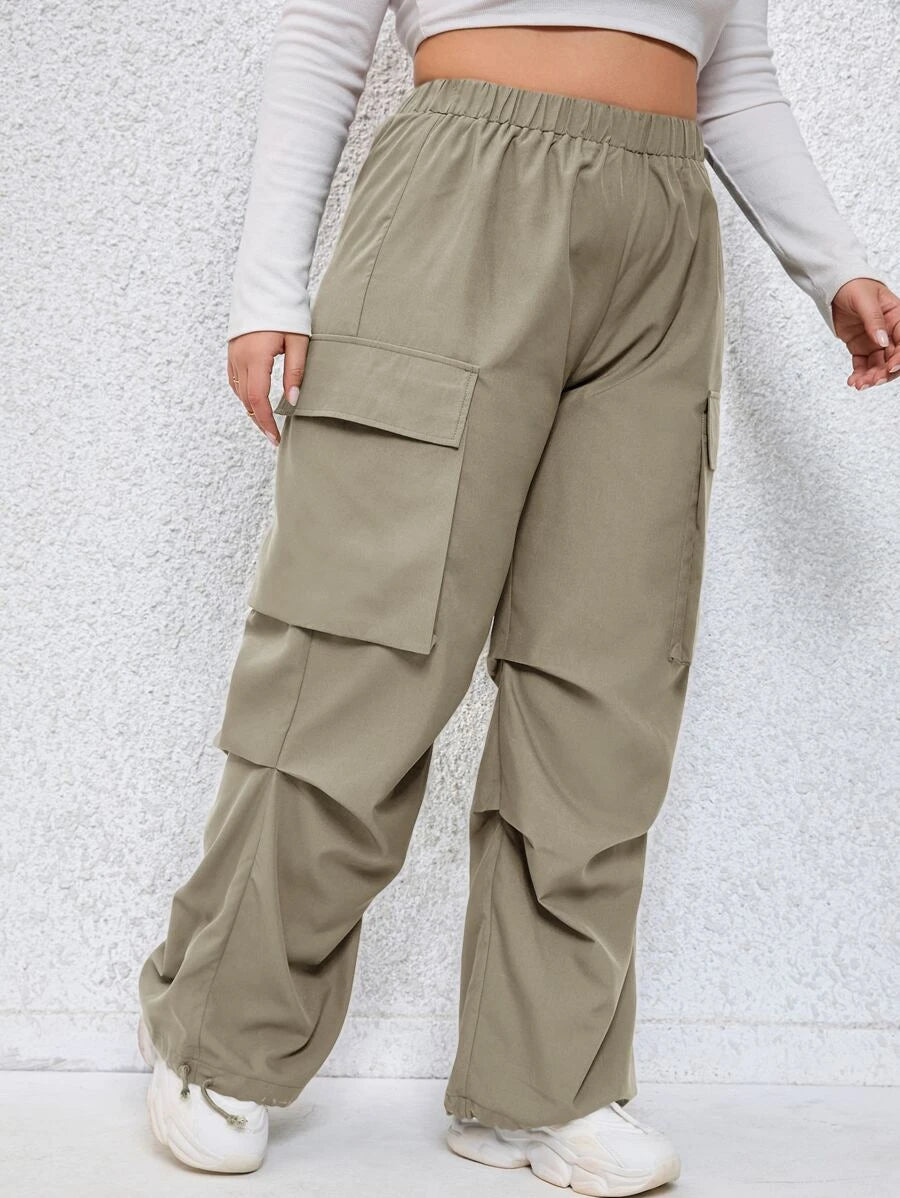 Easy Wear Plus Flap Pocket Side Cargo Pants – full length outfit view